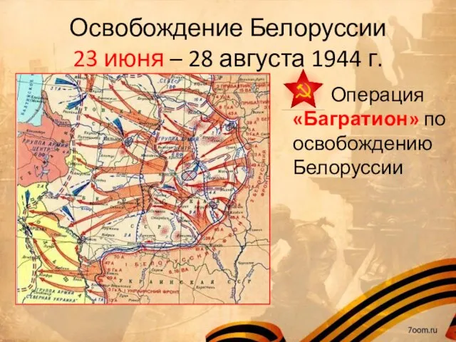 Освобождение Белоруссии 23 июня – 28 августа 1944 г. Операция «Багратион» по освобождению Белоруссии