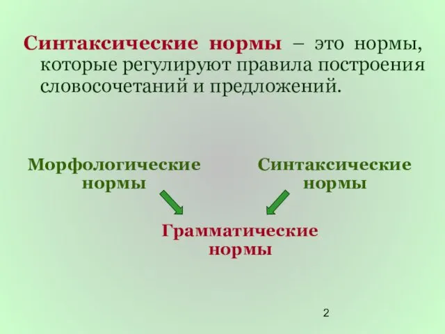 Синтаксические нормы – это нормы, которые регулируют правила построения словосочетаний и предложений. Грамматические нормы