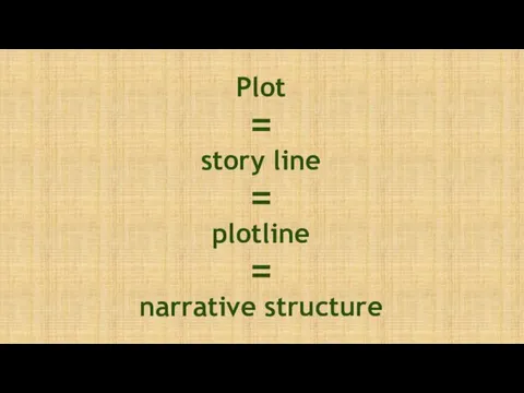 Plot = story line = plotline = narrative structure