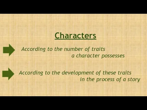 Characters According to the development of these traits in the process of a