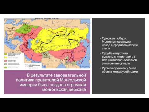 В результате завоевательной политики правителей Монгольской империи была создана огромная