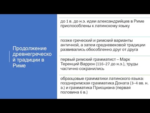 Продолжение древнегреческой традиции в Риме