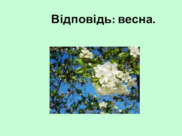 Відповідь: весна.