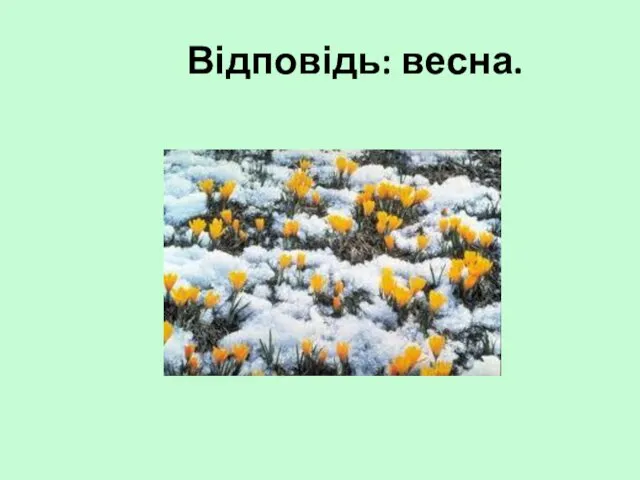 Відповідь: весна.