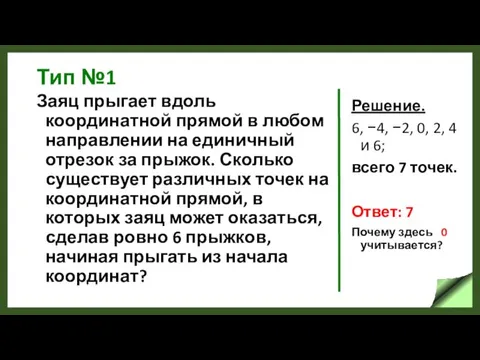 Тип №1 Заяц прыгает вдоль координатной прямой в любом направлении