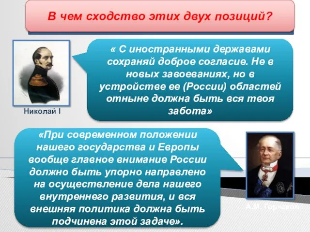 Основные направления внешней политики России в 60-70-х гг. В чем сходство этих двух позиций?