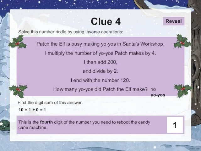 Clue 4 This is the fourth digit of the number