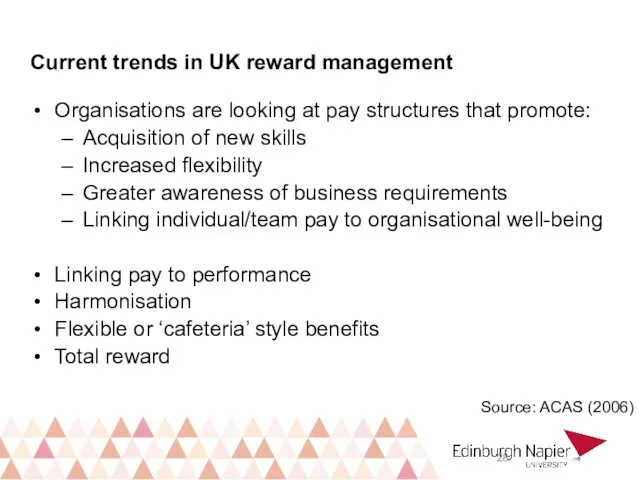 Current trends in UK reward management Organisations are looking at