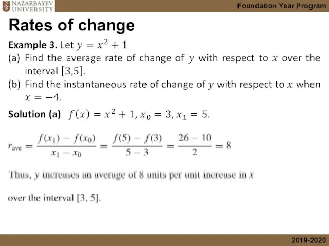 Rates of change Solution (a)