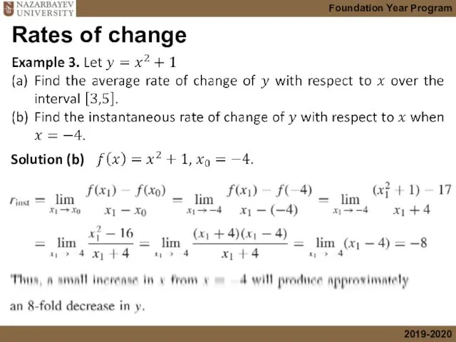 Rates of change Solution (b)