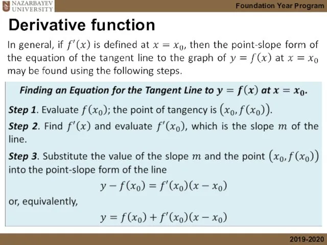 Derivative function