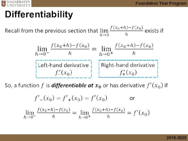 Differentiability or