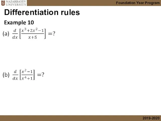 Example 10 Differentiation rules