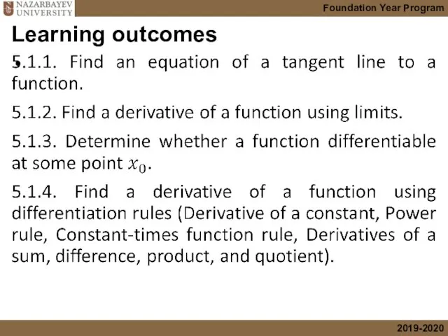 Learning outcomes