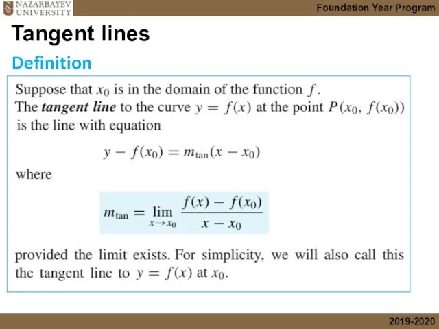 Definition Tangent lines