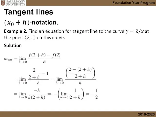 Tangent lines Solution