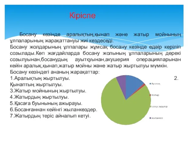 Босану кезінде аралықтың,қынап және жатыр мойнының ұлпаларының жарақаттануы жиі кездеседі.