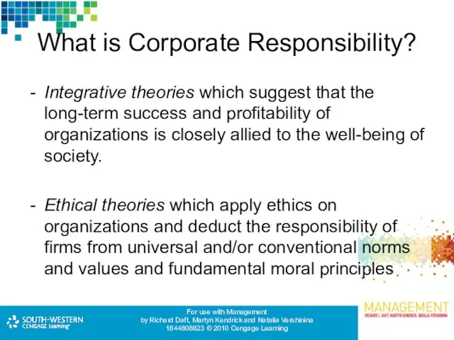 What is Corporate Responsibility? Integrative theories which suggest that the