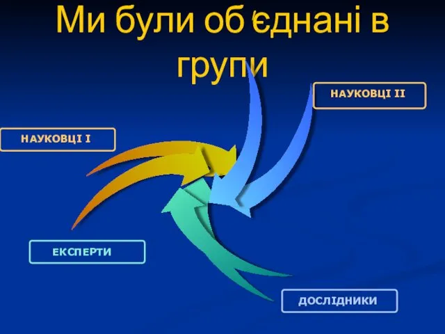 Ми були об'єднані в групи ЕКСПЕРТИ ДОСЛІДНИКИ