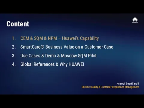 CEM & SQM & NPM – Huawei’s Capability SmartCare® Business
