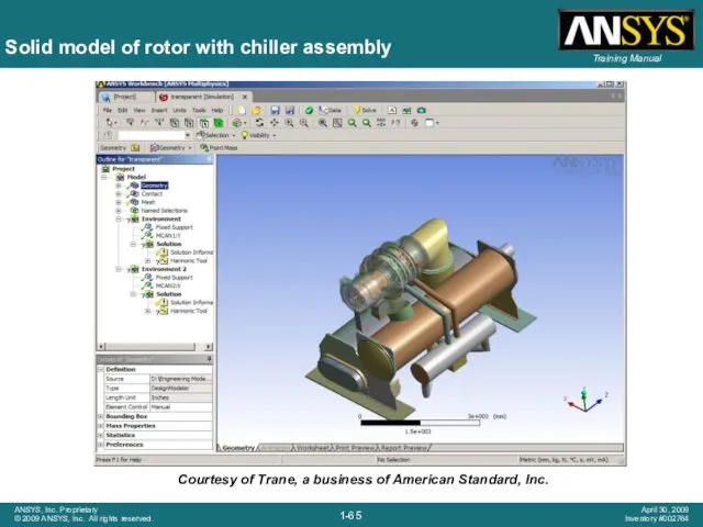 Solid model of rotor with chiller assembly Courtesy of Trane, a business of American Standard, Inc.