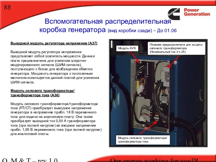 O, M & T – rev 1.0 Our energy working