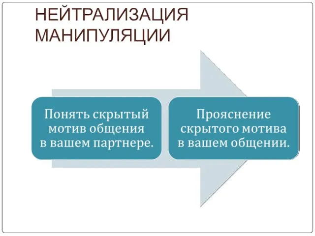 НЕЙТРАЛИЗАЦИЯ МАНИПУЛЯЦИИ