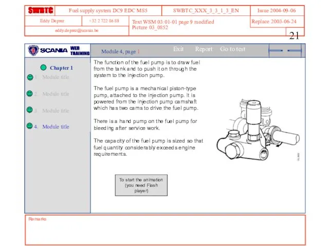 Remarks Text WSM 03:01-01 page 9 modified Picture 03_0852 Module