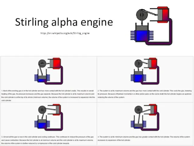 Stirling alpha engine https://en.wikipedia.org/wiki/Stirling_engine