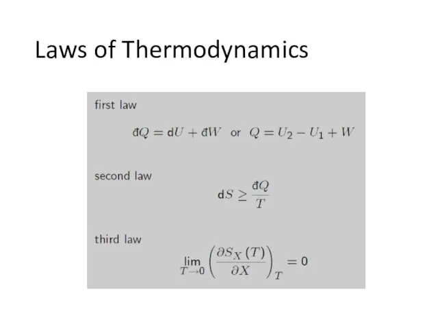 Laws of Thermodynamics