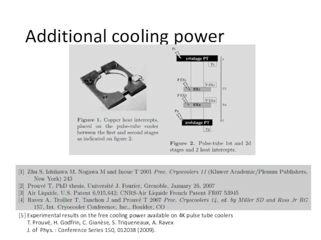 Additional cooling power [5] Experimental results on the free cooling