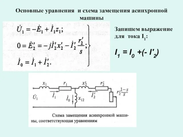 Основные уравнения и схема замещения асинхронной машины Запишем выражение для