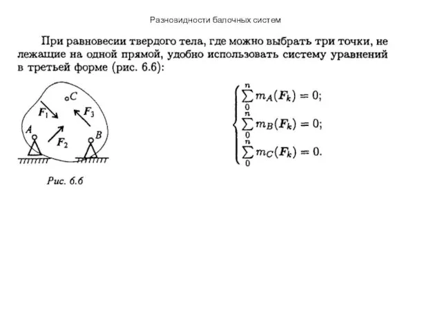 Разновидности балочных систем