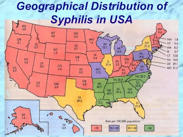 Geographical Distribution of Syphilis in USA