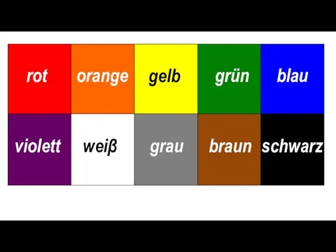 rot orange gelb grün blau violett weiβ grau braun schwarz