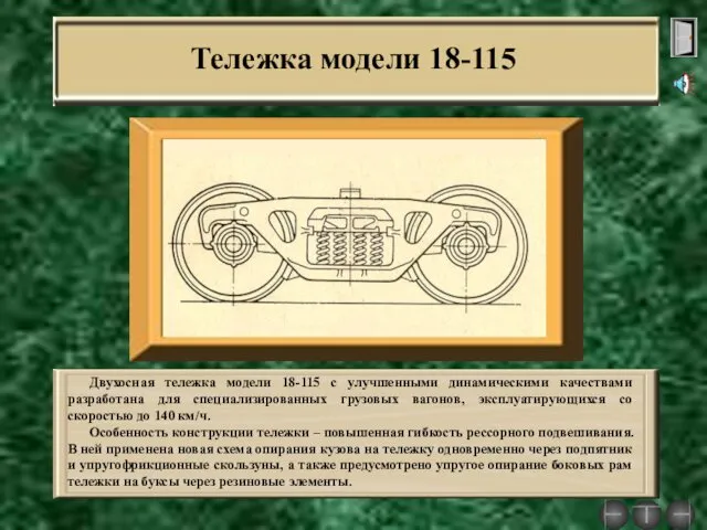 Тележка модели 18-115 Двухосная тележка модели 18-115 с улучшенными динамическими