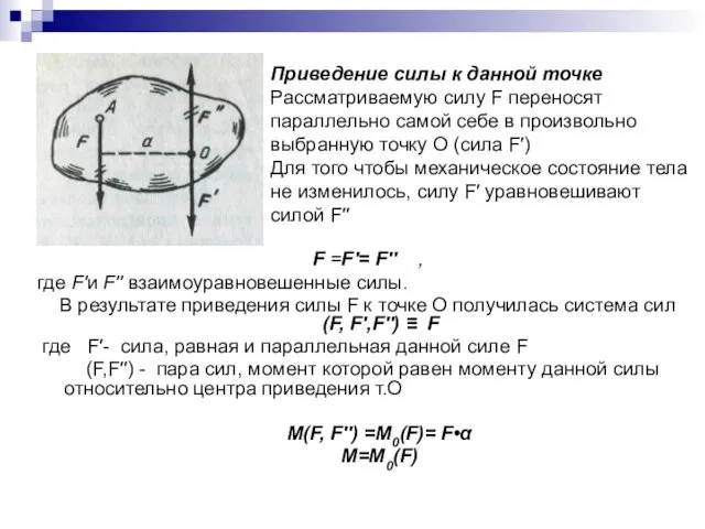 F =F′= F′′ , где F′и F′′ взаимоуравновешенные силы. В