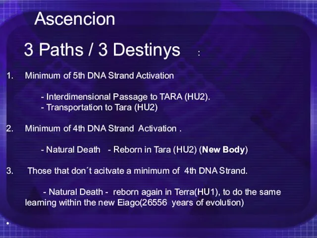 Ascencion 3 Paths / 3 Destinys : Minimum of 5th
