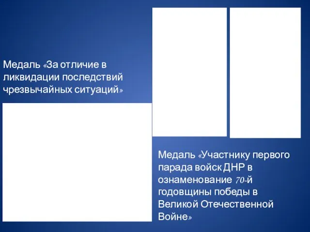 Медаль «За отличие в ликвидации последствий чрезвычайных ситуаций» Медаль «Участнику