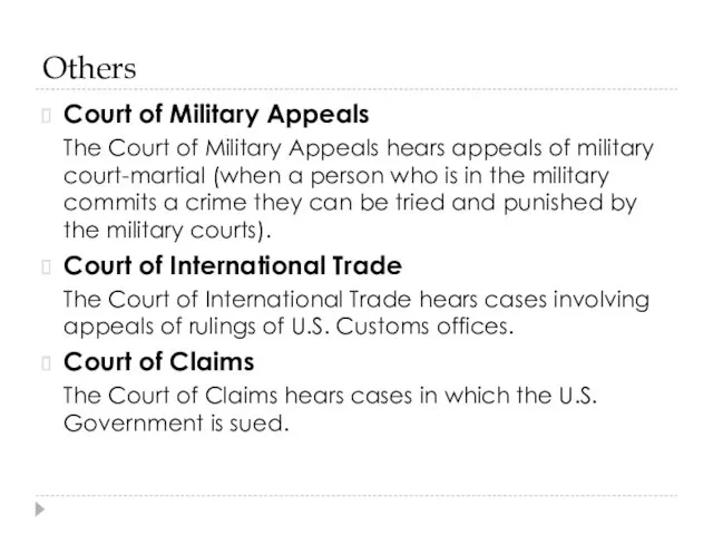 Others Court of Military Appeals The Court of Military Appeals