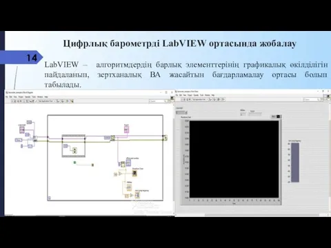 Цифрлық барометрді LabVIEW ортасында жобалау LabVIEW – алгоритмдердің барлық элементтерінің