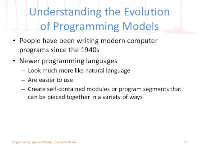 Understanding the Evolution of Programming Models People have been writing