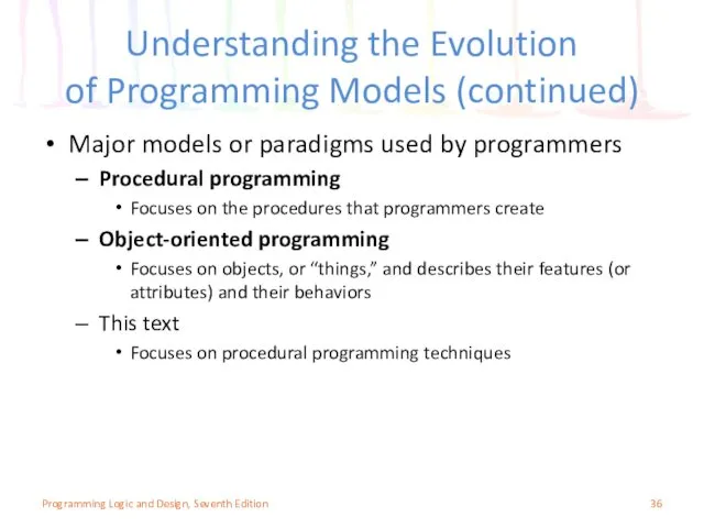 Understanding the Evolution of Programming Models (continued) Major models or