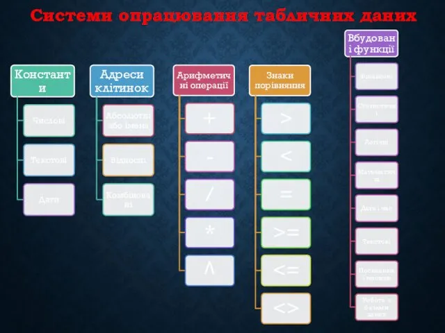 Системи опрацювання табличних даних