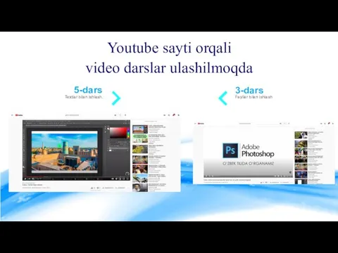 Youtube sayti orqali video darslar ulashilmoqda