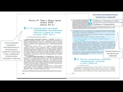 Сопоставление социально-экономического и политического развития отдельных стран, сравнение исторических ситуаций и событий Преемственность методических подходов