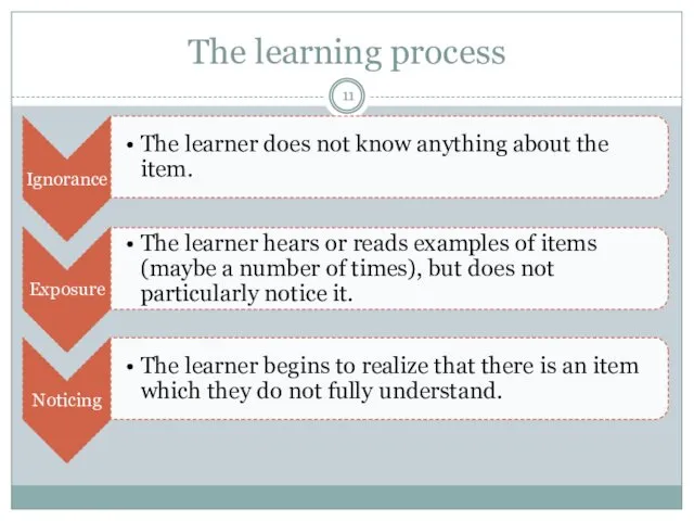 The learning process