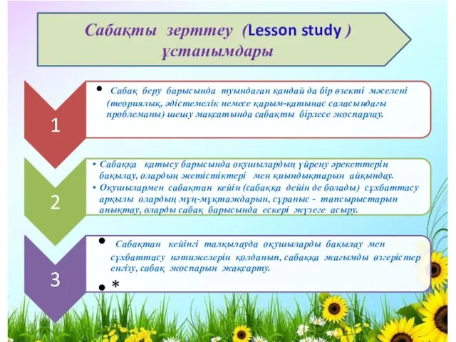 Сабақты зерттеу (Lesson study ) ұстанымдары