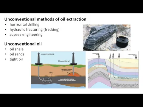 Unconventional methods of oil extraction horizontal drilling hydraulic fracturing (fracking)