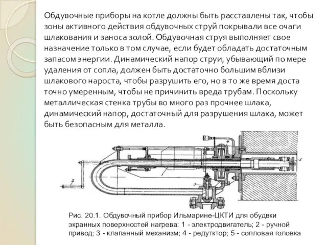 Обдувочные приборы на котле должны быть расставлены так, чтобы зоны активного действия обдувочных